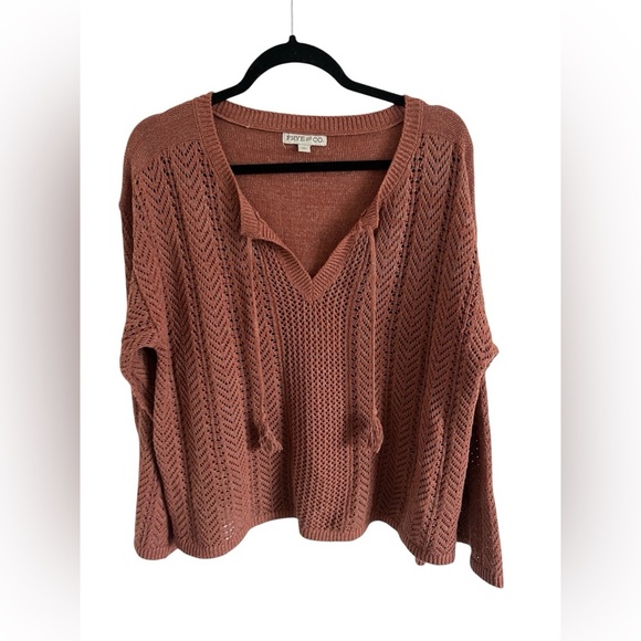 Frye & Co Rust Open Knit Sweater, size XL - Picture 1 of 4